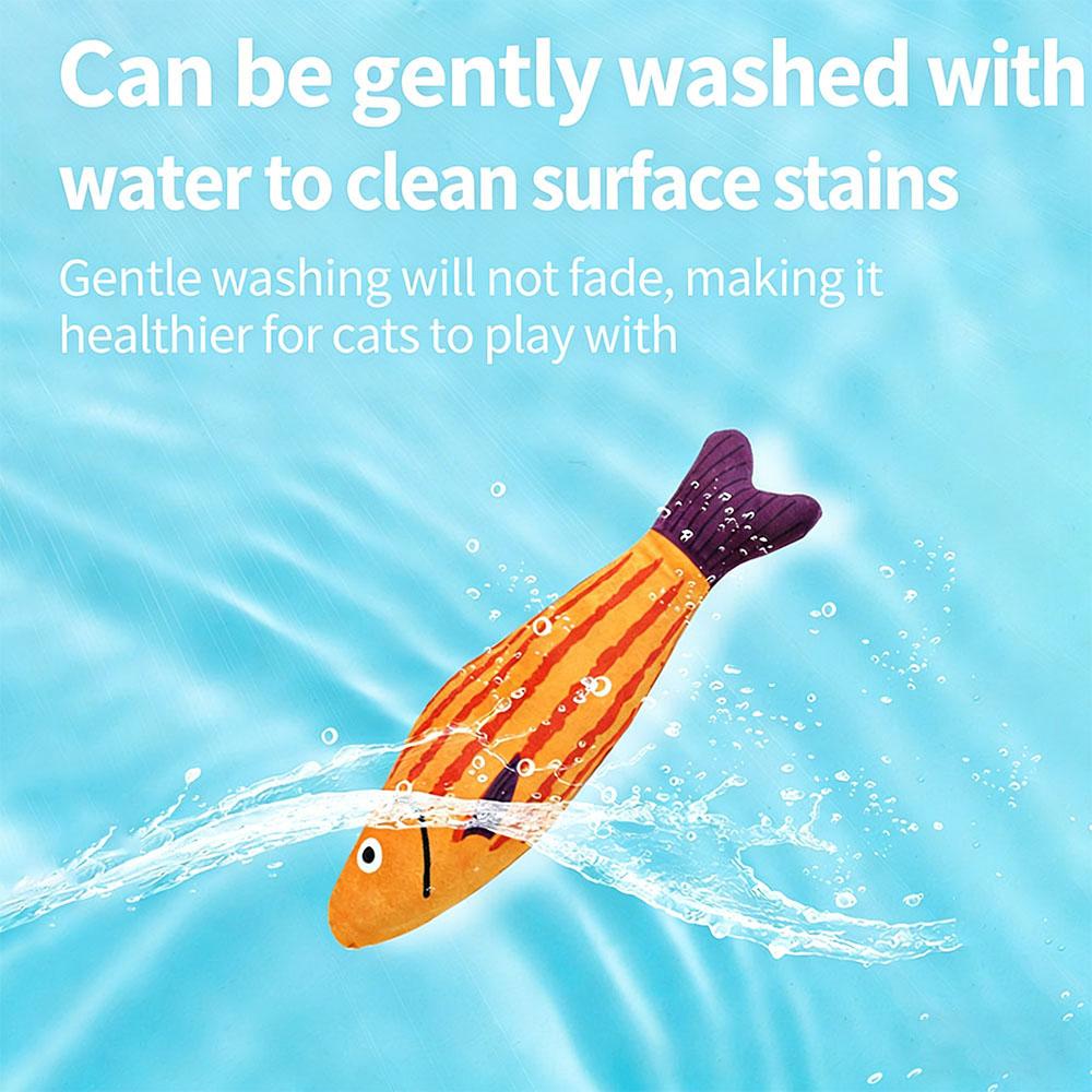 Interactive Catnip Fish Toy Cats, Soft Plush Cat Kicker Toy with Crinkle Sound, Durable Bite-Resistant Fish Chew Toy for Kitten Teeth Cleaning