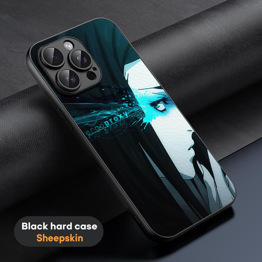 

Ergo Proxy Y2K girl japan anime Phone Case For iPhone 16 15 14 13 12 11 Plus Pro Max Limited Black hard case Sheepskin iPhone 15 Pro Max