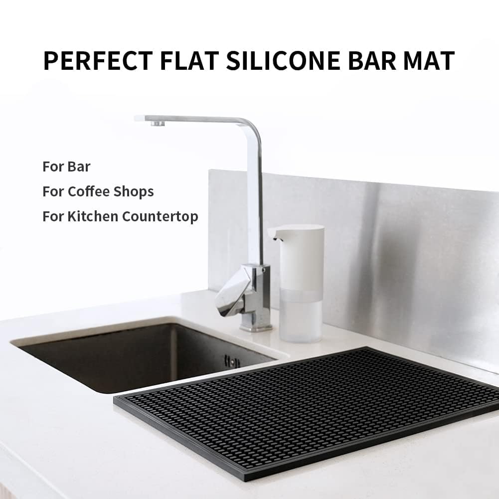 Watchget Silicone Bar Mat, Draining Mat, Glass Mat, Bar Counter Mat, Non-Slip, 45x30cm