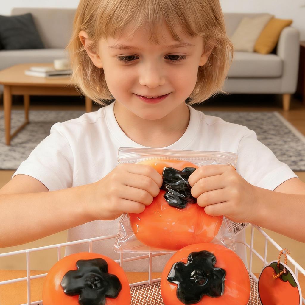 Fluid Persimmon-shaped Stress Relief Toy, Squeezeable