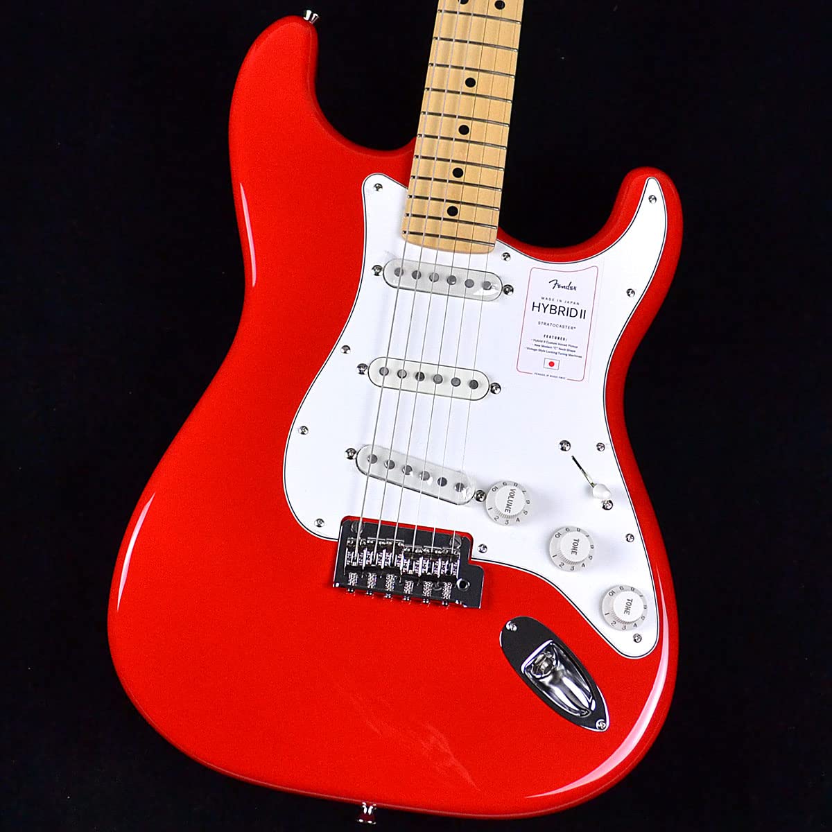 

Fender Electric Guitar Made in Japan Hybrid II Stratocaster, Maple Fingerboard, Modena Red