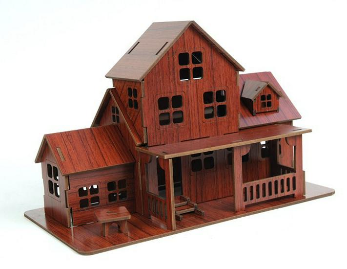3D Wooden DIY House Model Puzzle