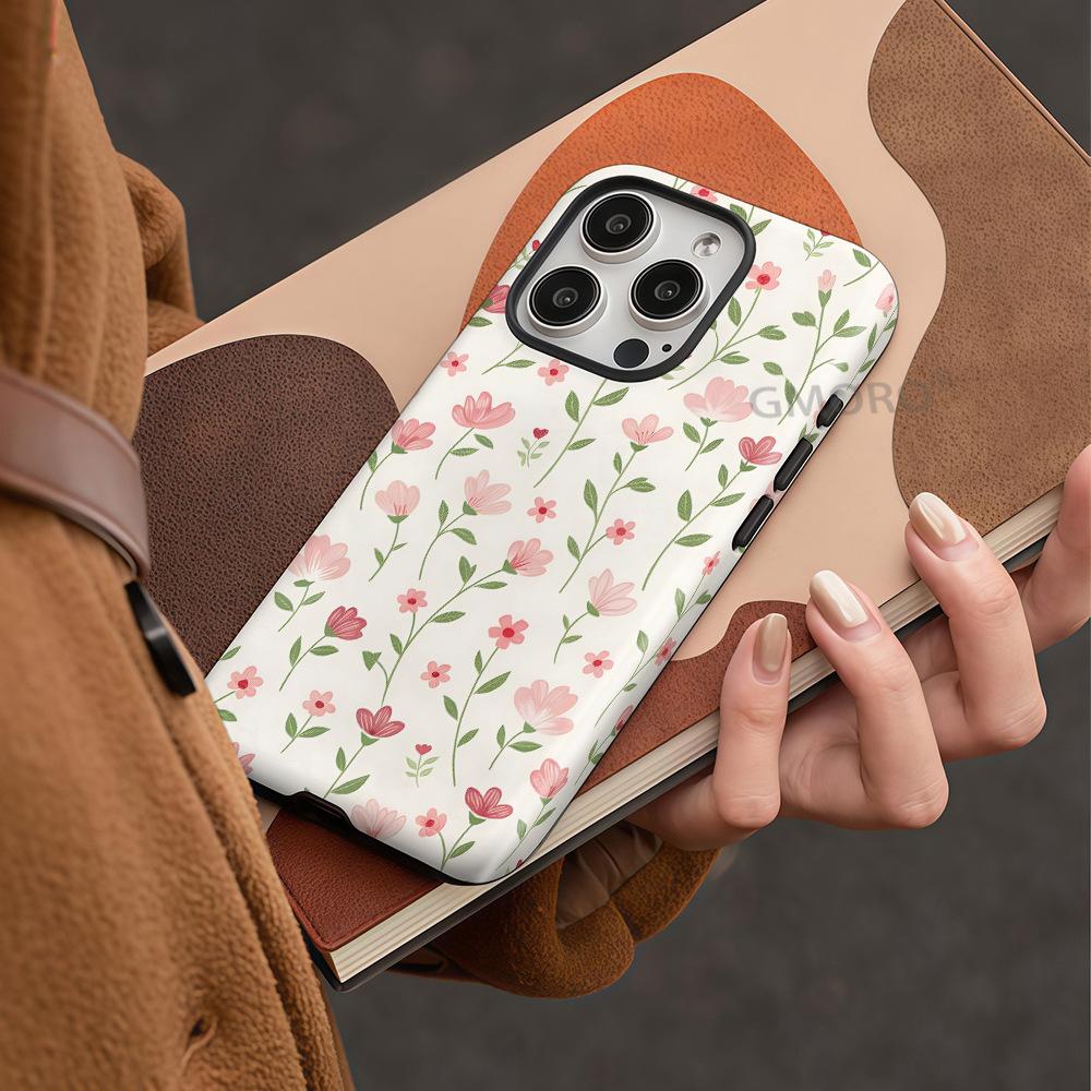 Gentle and fresh floral magnetic mobile phone case for foreign trade Apple 17promax heat transfer film 16 protective case