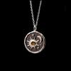 Vintage Halskette Bohemian Sonne Mond Anhänger Halskette Damen Legierung Schlüsselbein Kette Sommer Boho Damen Mode Schmuck Zubehör