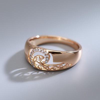 Vintage Texture Hollow Spiral Micro Inlay Zircon Fashion Rings for Women Geometric Wedding Party Jewelry