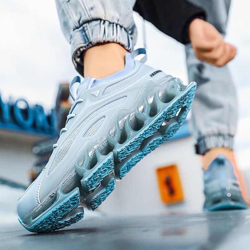 Fashion Knitted Blade Shoes Men's Breathable Sneakers Elastic Outdoor Running Sports Shoes Athletic Shoes