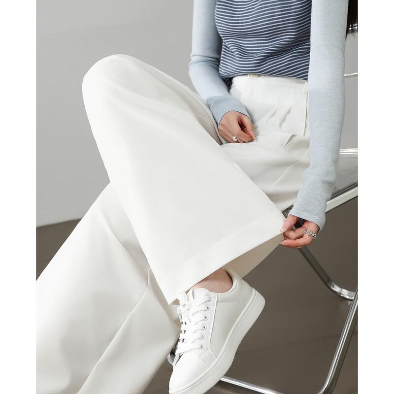 Pleated Waist Straight-Leg Casual Pants