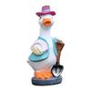 Resin Duck Outdoor Decoration for Garden Patio Balcony Farmhouse Style Rustic Ornament Synthetic Resin Lightweight 1pc