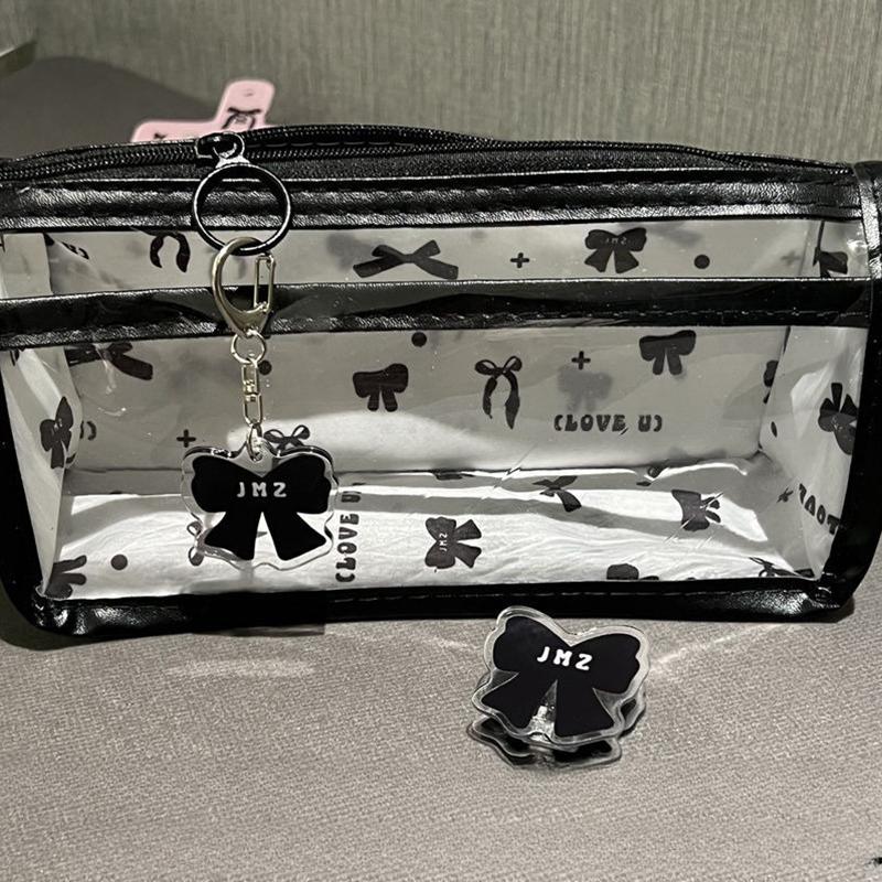 Kreslené průsvitné pouzdro na tužky Vícevrstvé vertikální Velkokapacitní úložná taška na psací potřeby Školní potřeba Kosmetická taštička