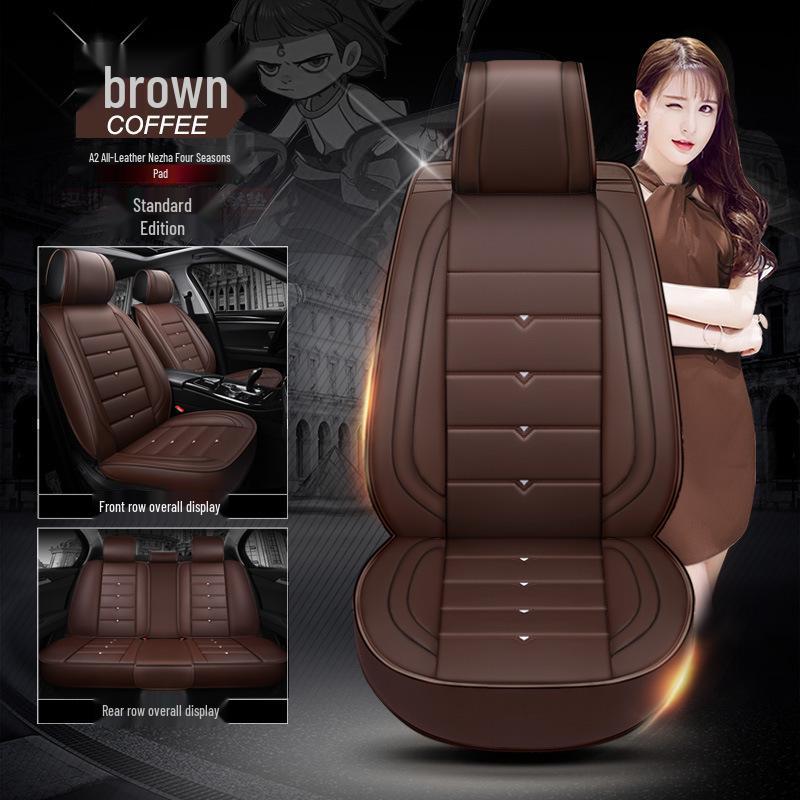 A2 Cartoon Full Leather Car Seat Cushion - New Devil Design