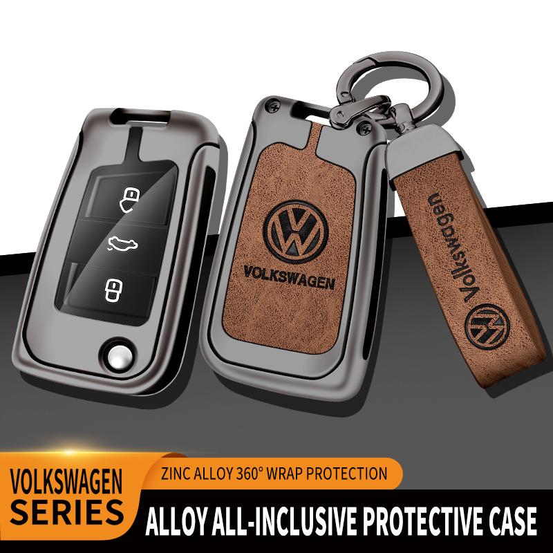 2026 Hot For VW VOLKSWAGEN Car TPU Zinc Alloy Key Case Bag Car Key Chain Metal Key Shell For Volkswagen VW Tiguan MK2 Golf 7 MK7