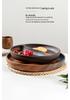 Japanese Style Solid Wood Round Fruit Plate with Five Compartments - Ideal for Snacks and Dried Fruit