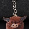 Neue Holzgeschenke Highland-Kuh Deko Schlüsselanhänger Autoschlüssel Schnalle Highland-Kuh Schlüsselanhänger Lustige Highland-Kuh