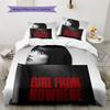 Girl from Nowhere Pattern Bedding Quilt Set Quilt Cover Pillowcase Home Decoration Birthday Gift (1 * duvet cover + 2 * pillowcase, without core)