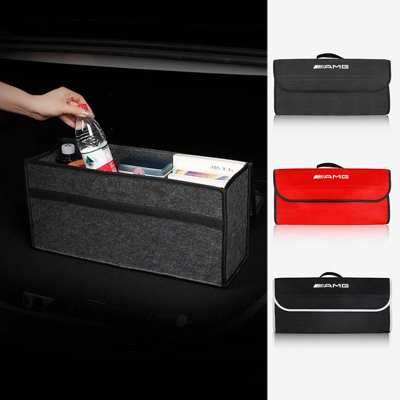 Felt Cloth Car Trunk Storage Box Travel Tidying Bag Tools Case For Mercedes Benz AMG GLC W203 W206 W220 W205 W211 W212 W201 W210