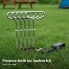 4 Pieces Ice Anchors with Installer Tool Spiral Anchor Kit Threaded