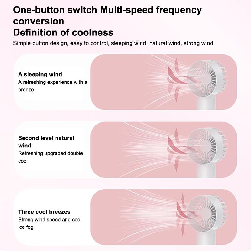 Humidifying Water Replenishing Handheld Spray Fan Fast Charging Convenient Desktop Usb Charging Mini Handheld Fan
