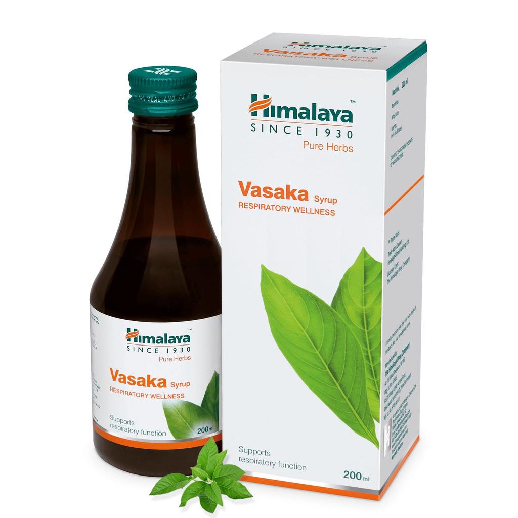 Himalaya Vasaka Syrup 200ml Natural Respiratory Support for Healthy Lungs and Chest Comfort