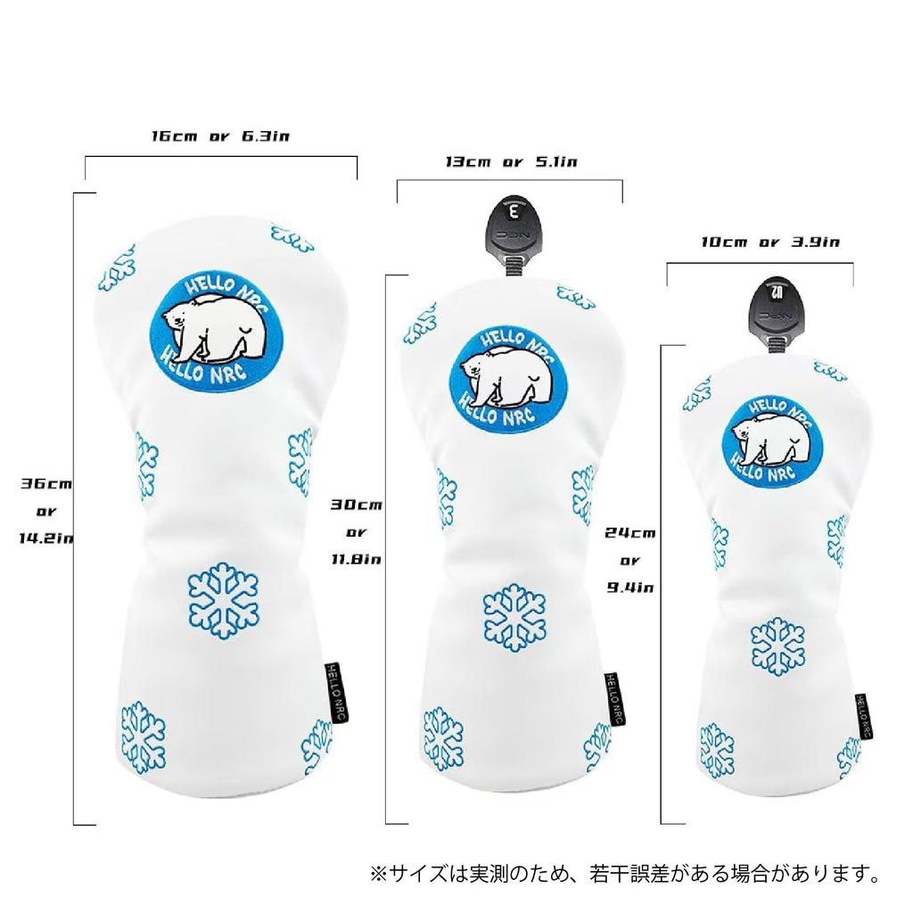 Shirokuma Golf Putter Cover for Drivers and with Magnetic Design Headcover, (440cc, 460cc), Woods, Utilities, UTs, Pin-Type (for Mallets)