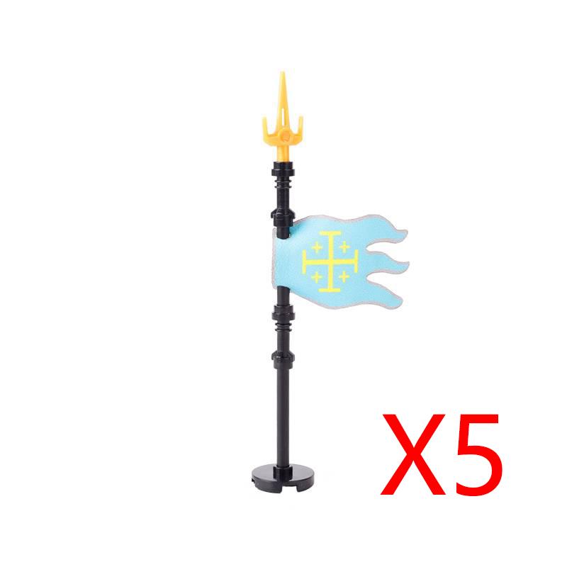 Military Building Blocks Solider Figures Medieval Crusaders Jerusalem Black Hawk Red Lion Knights Accessories Flags Vest MOC