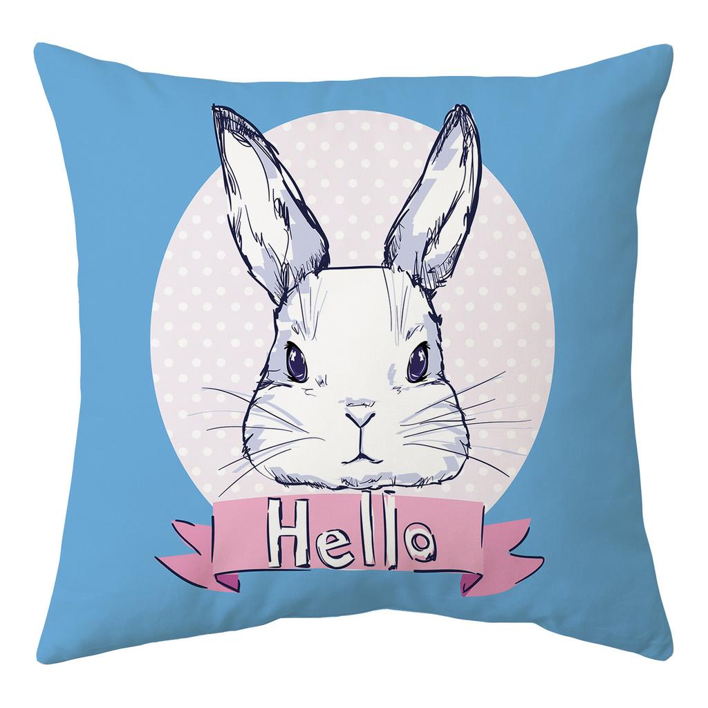 New Easter Pillowcase Square Peach Skin Printed Pillowcase Homewares