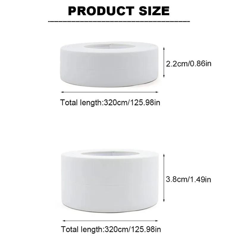 Bathroom Waterproof Wall Tape Bathroom Kitchen Adhesive Tape Contour Tapes Cardboard Sealing Strip Shower Sink Bath Caulk Tapes