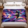 Soccer Theme Soft Blanket Personalized Custom Name Text Print Warm Blanket Home Sofa Bedroom Decor