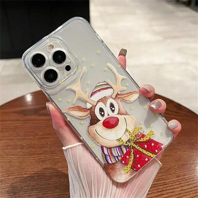 TPU Christmas Gift Transparency Phone Case For iPhone 15 Pro Max 14 13 12 11 Angel-Eyes 15 Shockproof Silicone Soft Back Cover