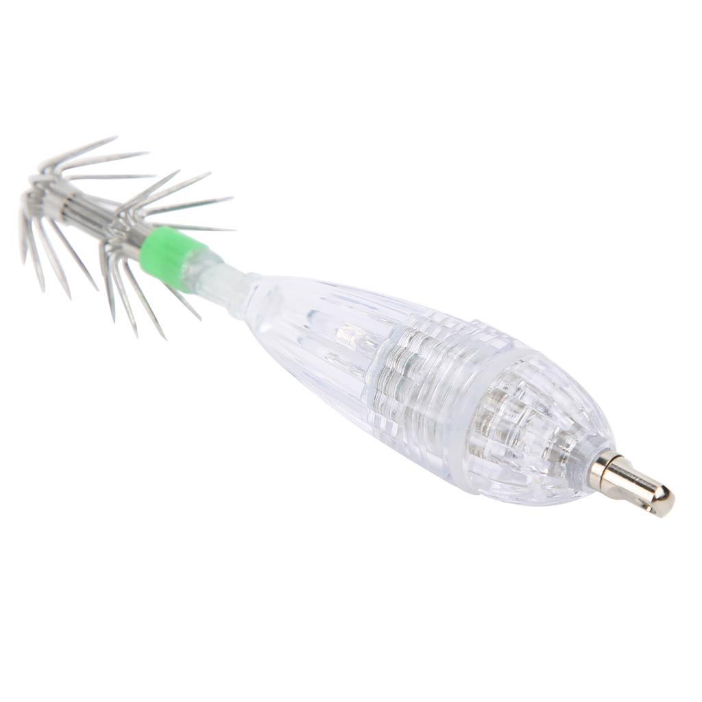 Fishing LED Lure Light Squid Shape White Light Color Bait Underwater Lure Lamp with Hook