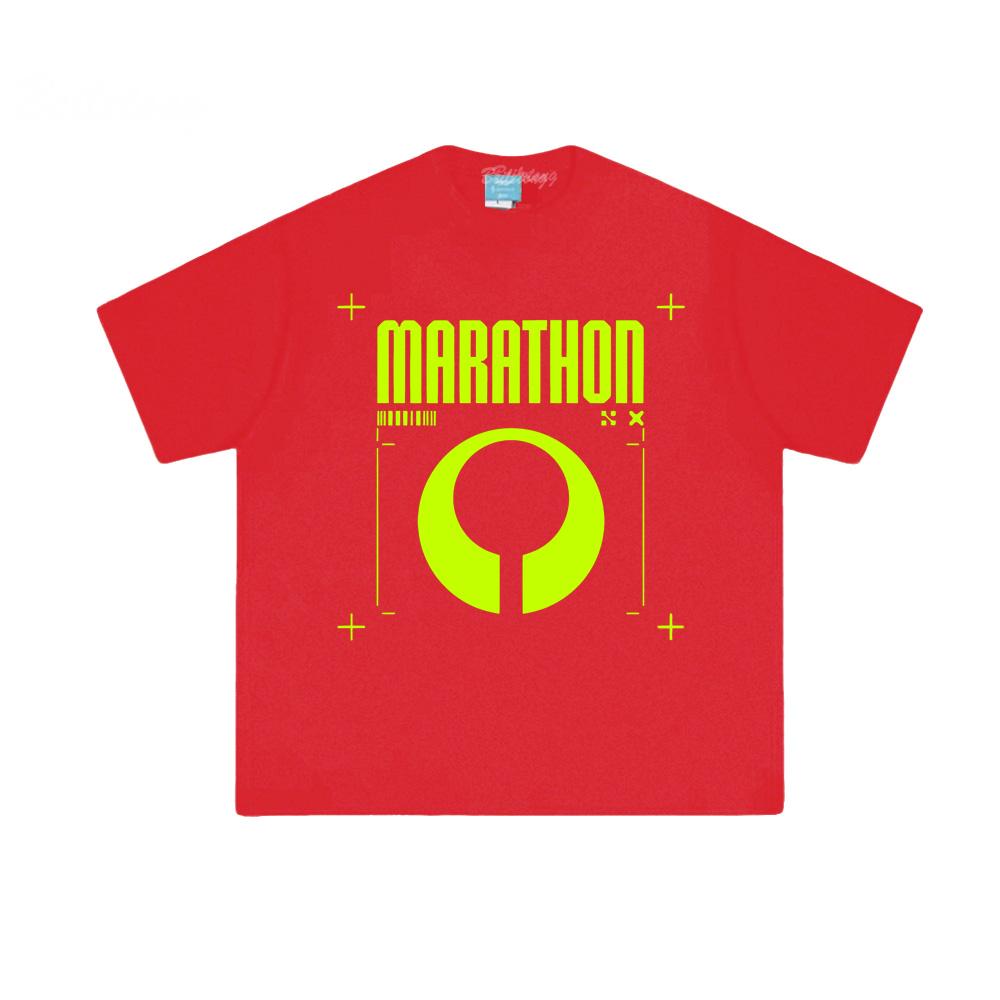 

Marathon Shooting Game T-Shirt Men Women 100% Cotton 2026 Summer Game Print Tee Unisex Shirts XXL червоний