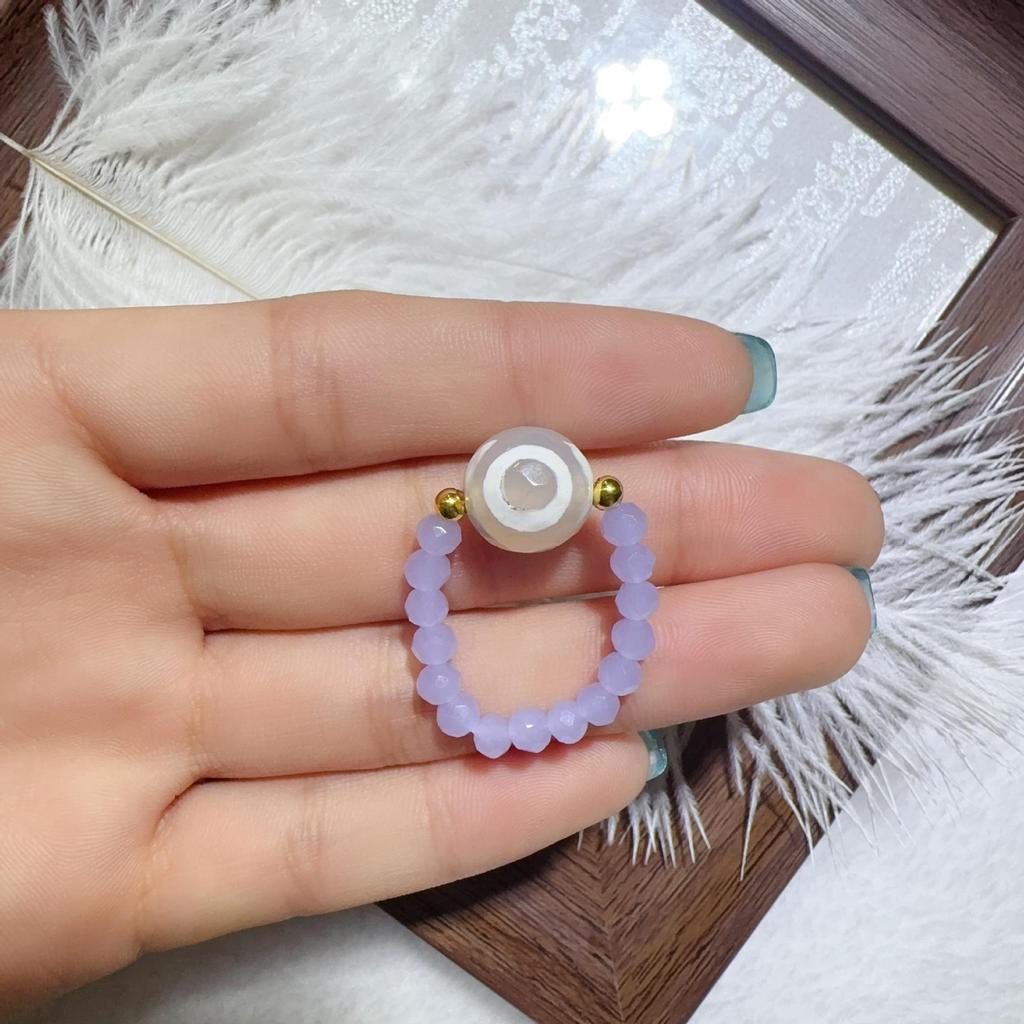 Second Gen Turquoise Amber Ring: Nine-Tailed Fox & Little Bear Wealth-Attracting Trendy Fashion Jewelry