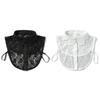 Shirt Style Collar Insert for Women, Lace Detachable Neckline Piece with Openwork Detail and Side Ties for Layering