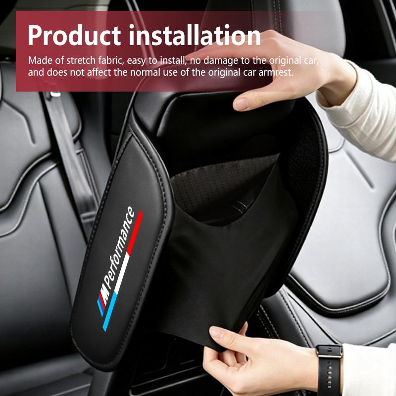 Leather Car Armrest Heighten Pad Thicken Armrest Box Storage Pocket For BMW M3 M5 M6 Performance X1 X2 X3 X4 X5 M F01 Alpina F20 XZ0