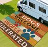 Christmas Decoration, Gray High-End Design Dog Paw Pattern Carpet, and Easy To Clean Large Floor Mat, Porch Garden Foot Mat