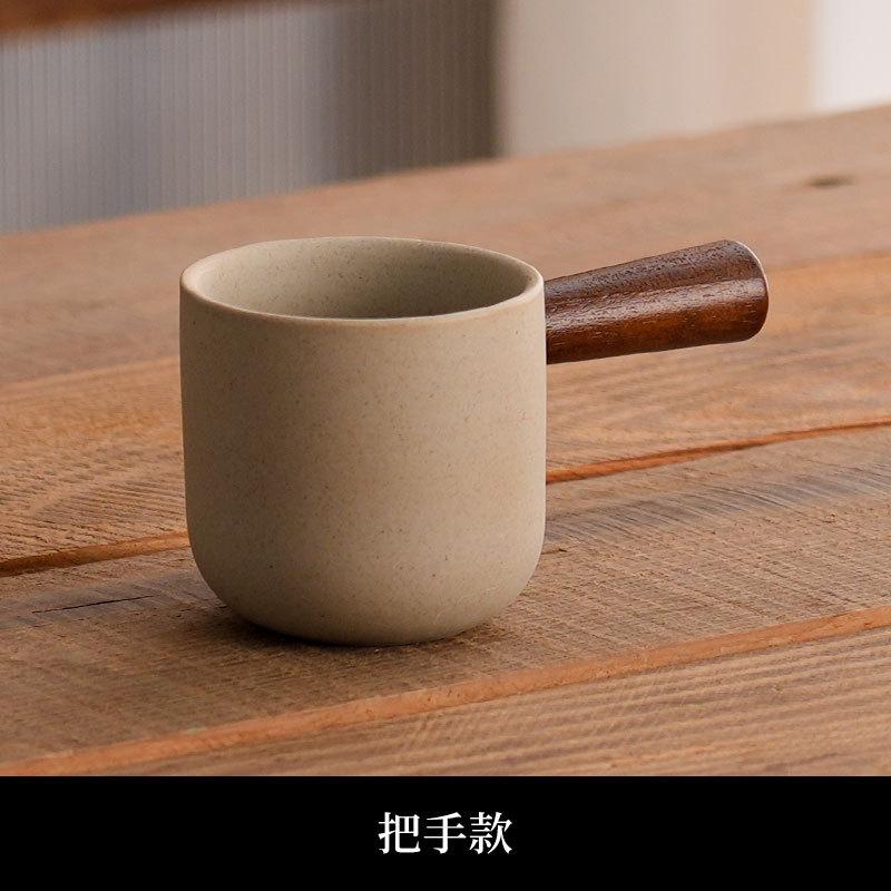 

Ceramic Coffee Cup Wooden Handle with Disc Clay Espresso Cups Water Cup Breakfast Cups Teacup Milk Mug Flower Tea Mug Juice Mugs 101-200ml