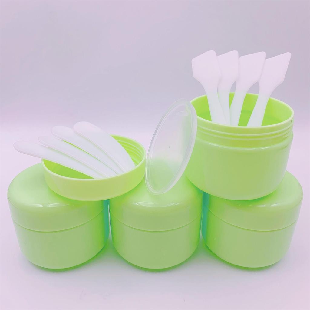 4pcs Cosmetic Containers With 8pcs Spatula, Leakproof Empty Jars For Makeup Samples, Creams, Face Masks, Eye Creams