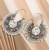 Boho Lotus Earrings For Women Jewelry Ethnic Long Zinc Alloy Drop Earrings Enamel Vintage Earrings