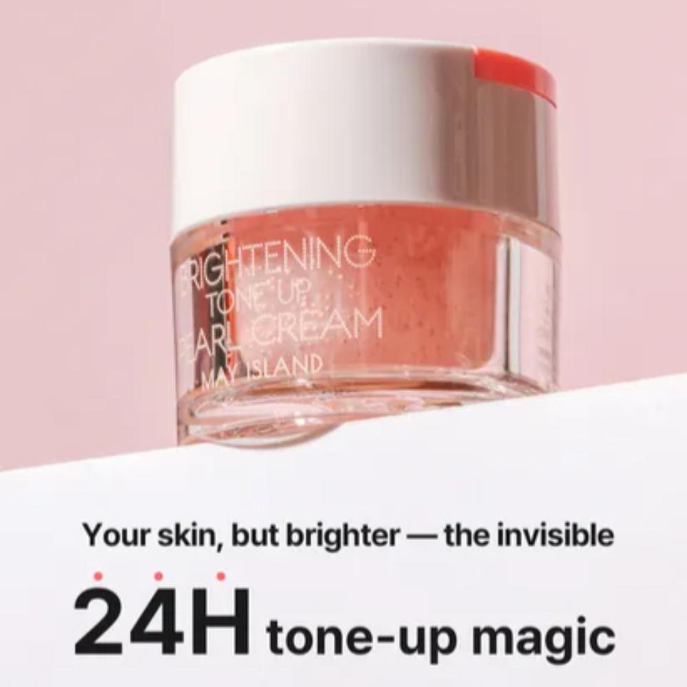May Island Korean Whitening Tone Up Cream 30g – Pearl Capsule Glow – Day & Night Skincare – Moisturizing & Wrinkle Care – K-beauty Gift Set