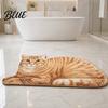 Non-slip Floor Mat Cute Cat Bathroom Rug Anti-Slip Absorbent Bath Washable Plush Door
