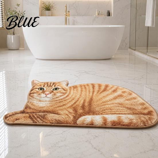 Non-slip Floor Mat Cute Cat Bathroom Rug Anti-Slip Absorbent Bath Washable Plush Door