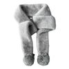 Soft Plush Pom Pom Scarf Faux Fur Neck Warmer New Plush Scarf  Women