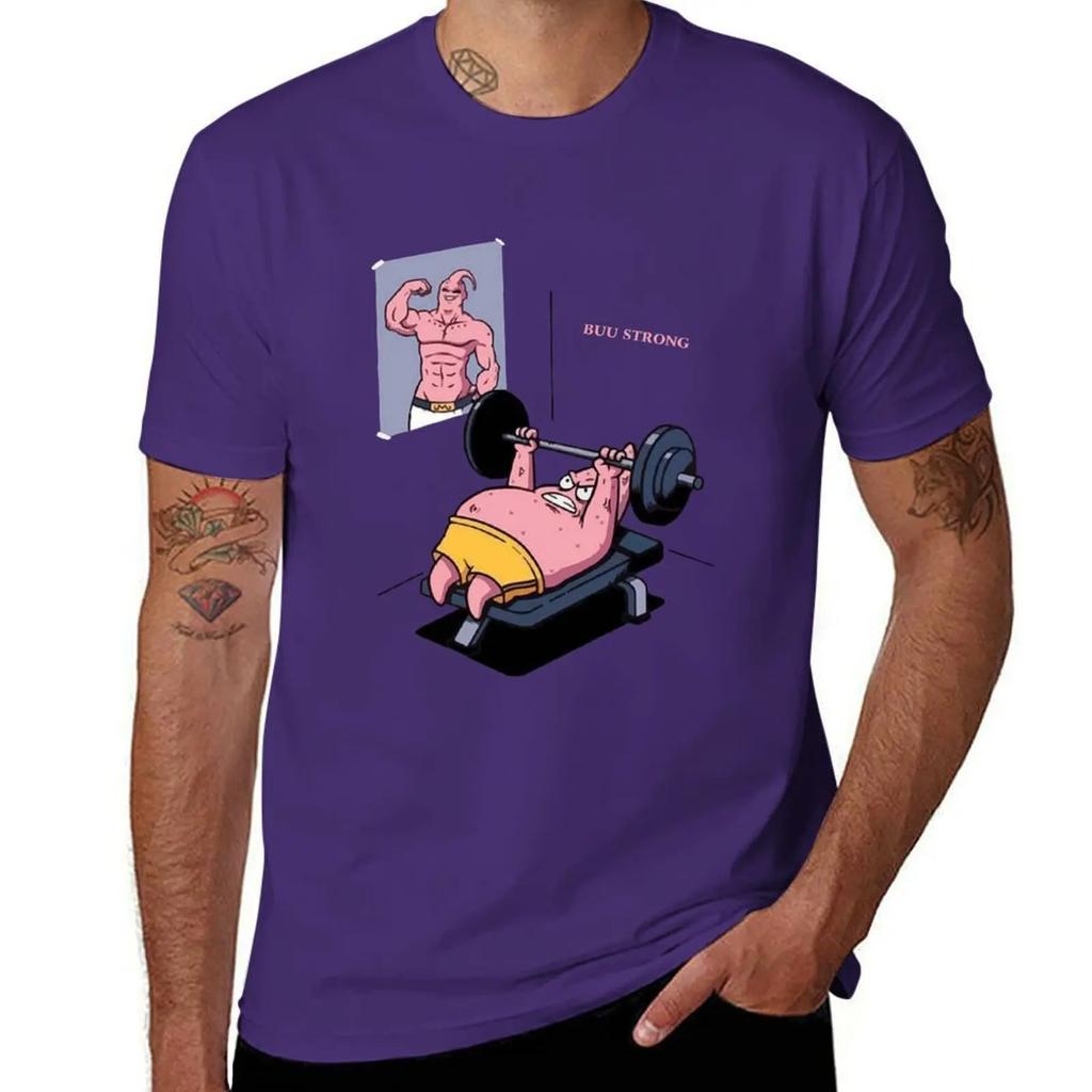 Majin BBuuu vs Patrick Funny gym TShirt korean fashion customizeds vintage clothes t shirt for men