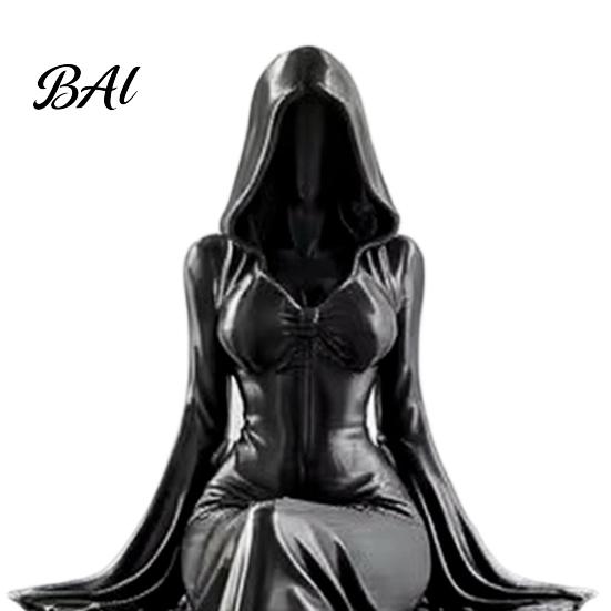 Elegant Gothic Bookshelf Decor 3D Printed Reaper Goddess Figurine, Ethereal Hooded Figure Sculpture, Dark Girl Sculpture Fantasy Statue Collectible