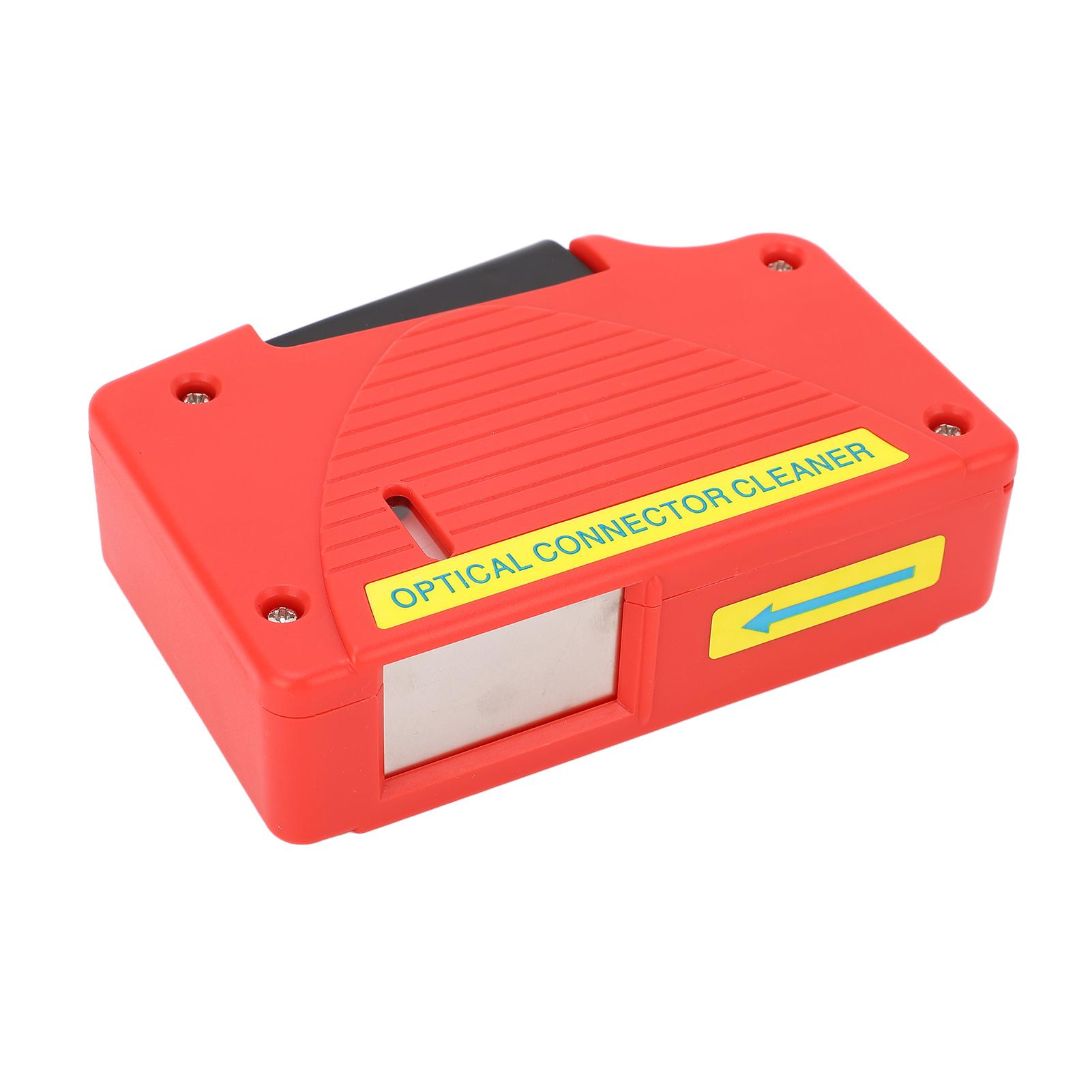 

Red Optical Fiber Cleaning Box Compact Lightweight SC FC LC ST Fiber Optic End Connector Cleaner