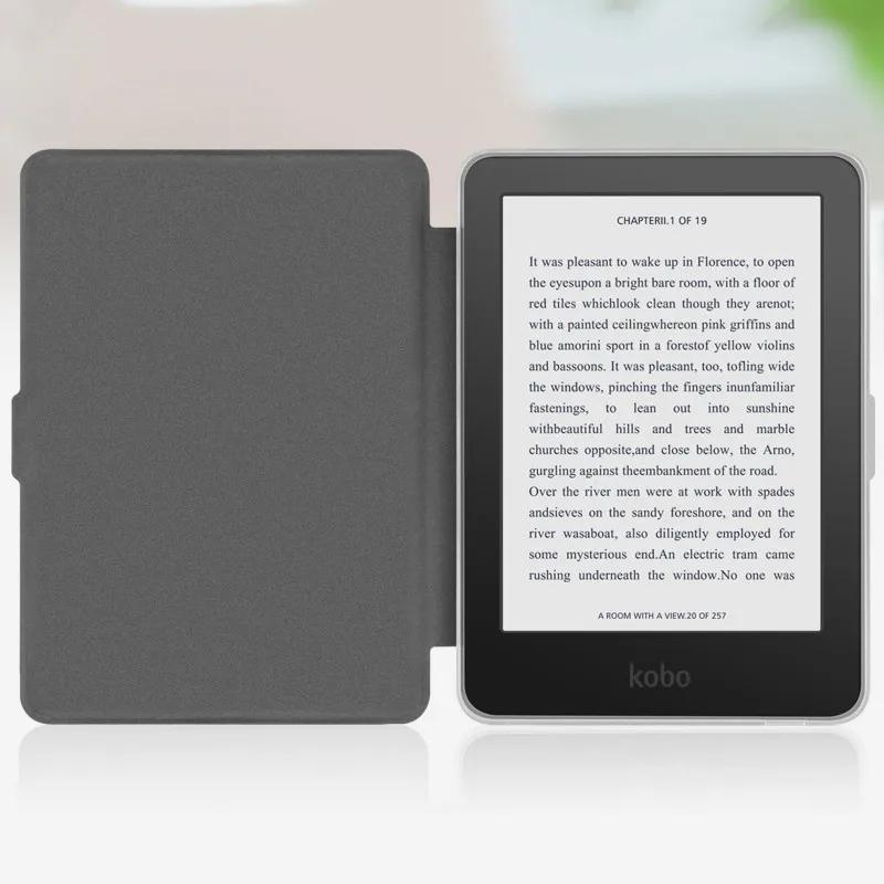 Transparent Acrylic Back Case for Kobo Clara BW/Clara Colour/Clara 2E N367 N365 N506 6 inch eReader Wake/Sleep Smart Cover Funda