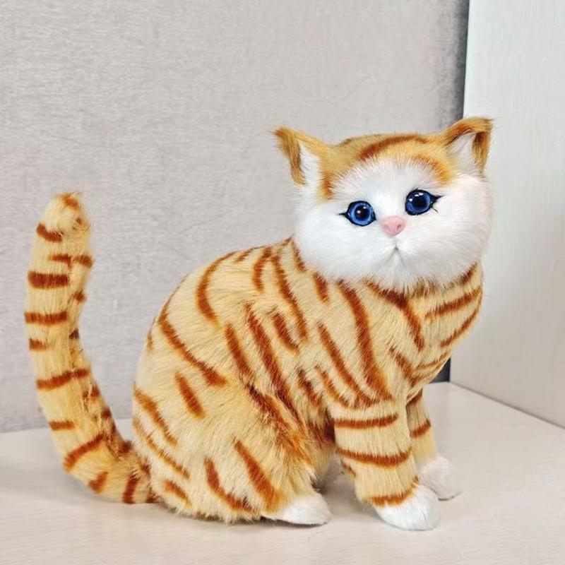 New Lifelike Cat Plush Toys Persian Cat and Tabby Cat Simulated Cat Doll Cute Sitting Cat Animal Plush Model Decor Ornaments