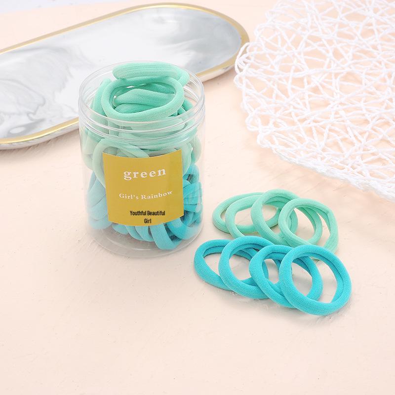 Gradient Multicolor High Elasticity Hair Ties - 50pcs Cute Candy Colors for Women