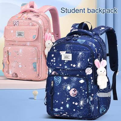 School Backpack Multi-pocket Adjustable Straps Printed Large Capacity Strong Load Bearing Book