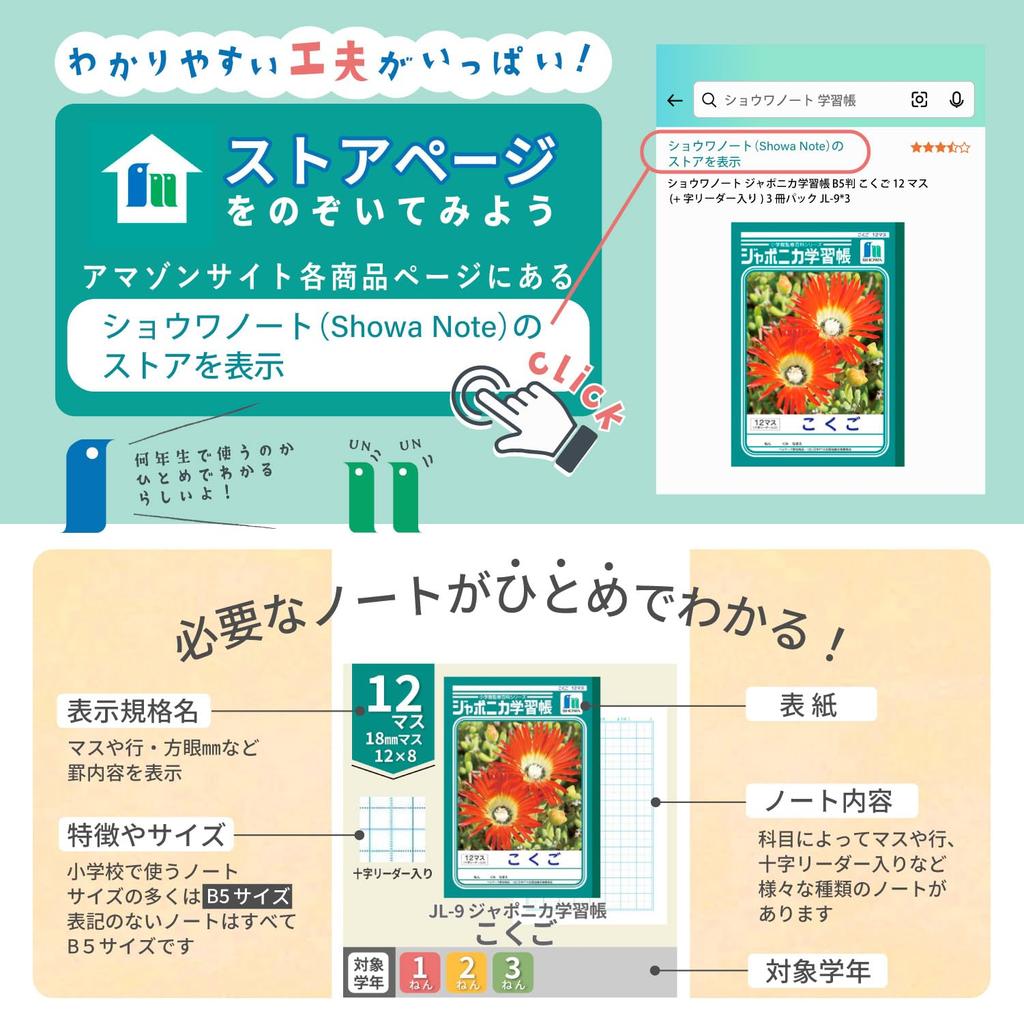 Showa Notebook Japonica Communication 10 Notebook, Lines, B5, 5-Pack JL-685