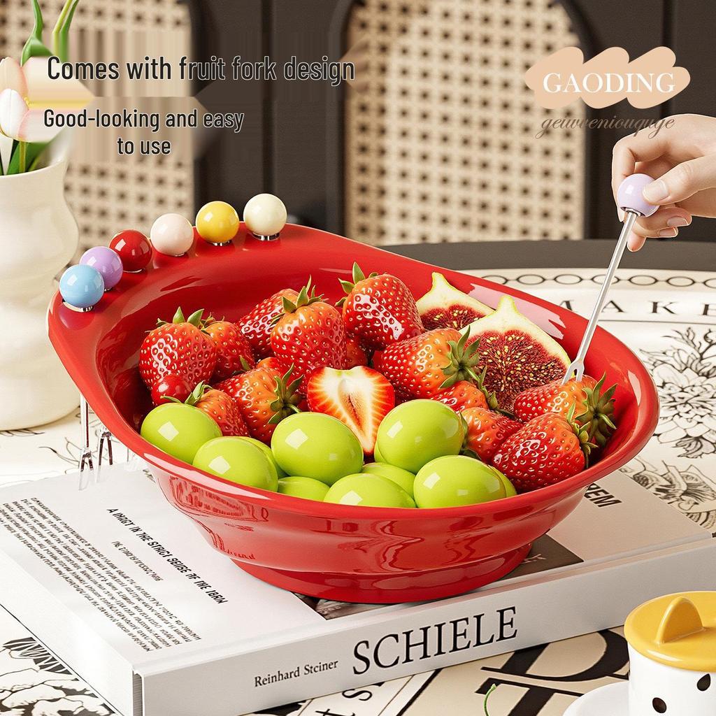 Premium Fruit Plate & Fork Set: Ideal for Home or Living Room Desserts and Salads